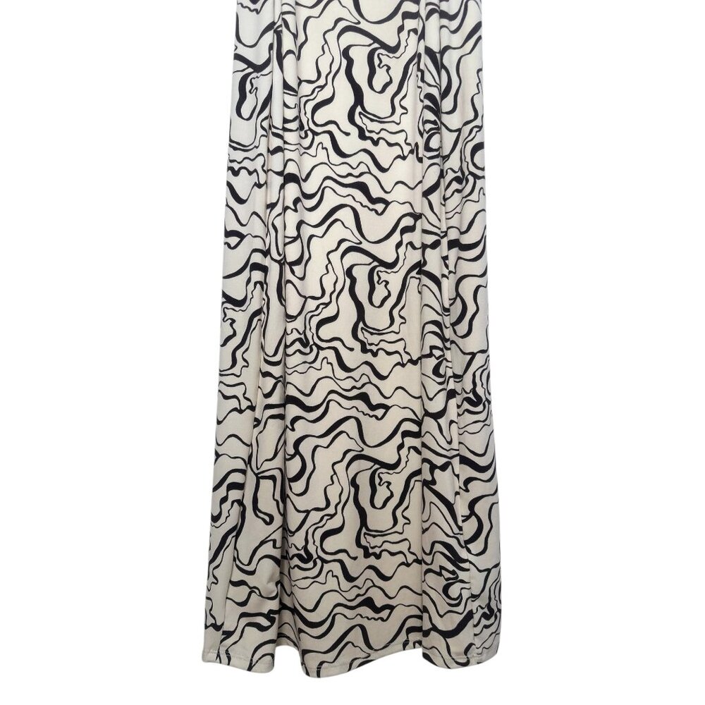 Abercrombie Halter Y2K Psychedelic Midi Dress Large Bodycon Retro Classic Stretc - Picture 8 of 16